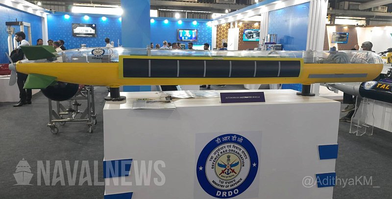 Модель подводного беспилотного аппарата большого радиуса действия разработки DRDO, Индия